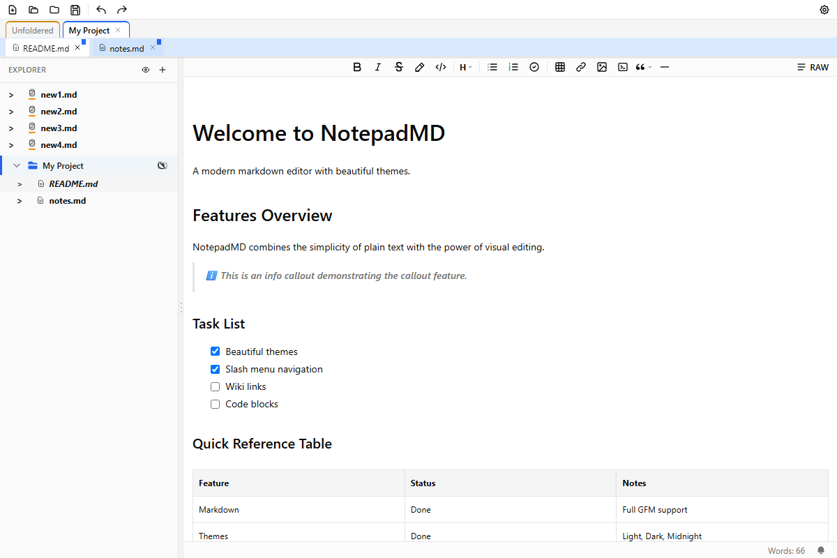 NotepadMD Light Theme